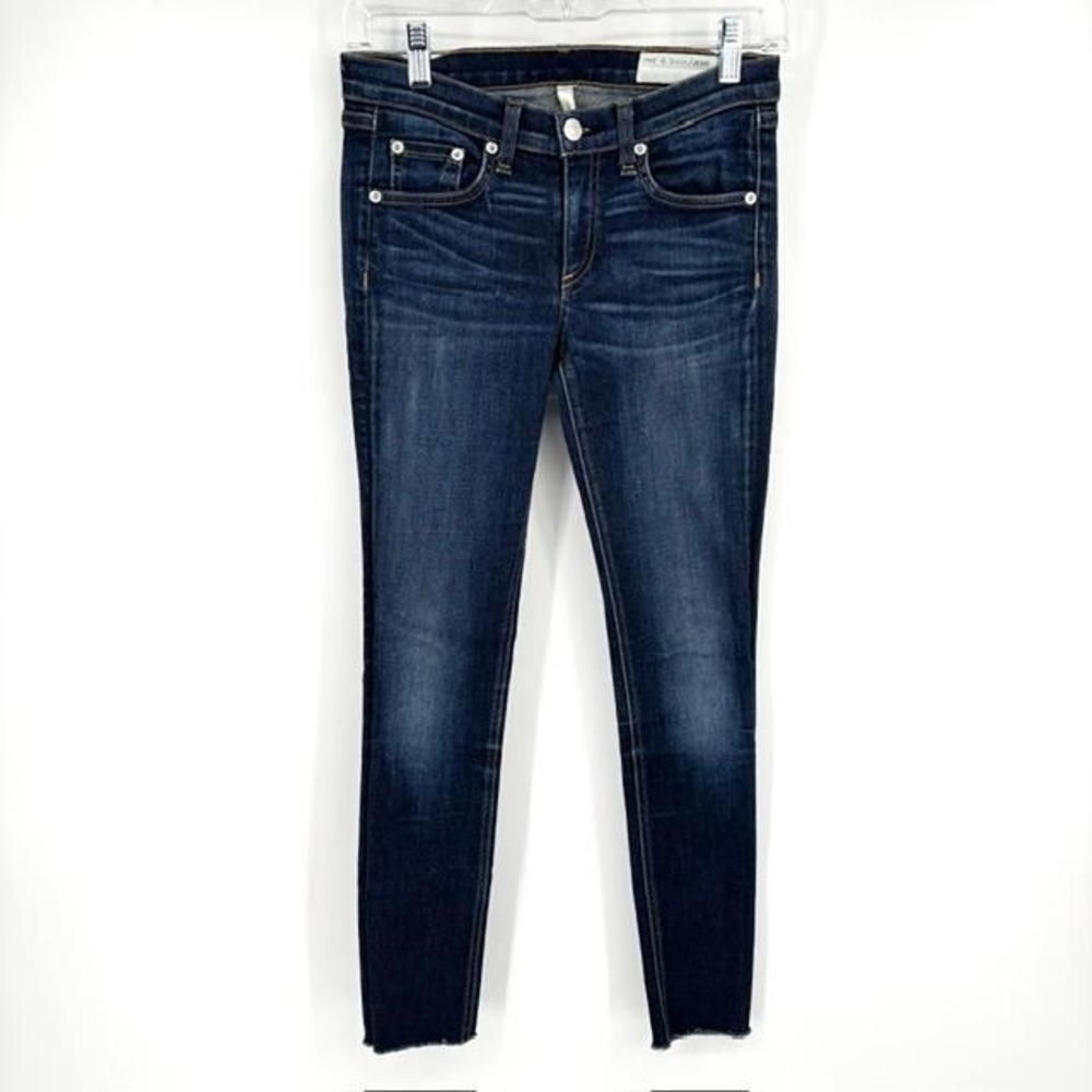 Rag & Bone Preston Skinny Jeans Kensington Dark Wash Size 26‎ Raw HemClassic